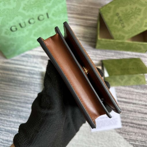 Gucci GG Matelassé Card Case Wallet Brown - Image 4