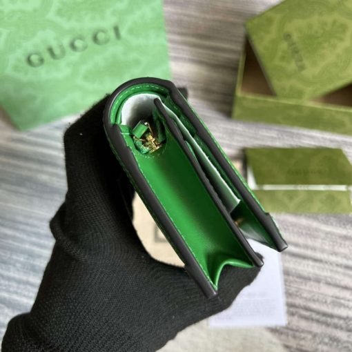 Gucci GG Matelassé Card Case Wallet Green - Image 3