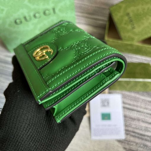 Gucci GG Matelassé Card Case Wallet Green - Image 5