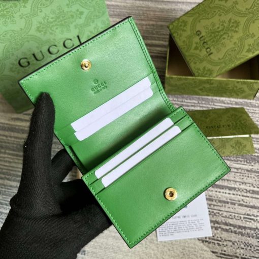 Gucci GG Matelassé Card Case Wallet Green - Image 7