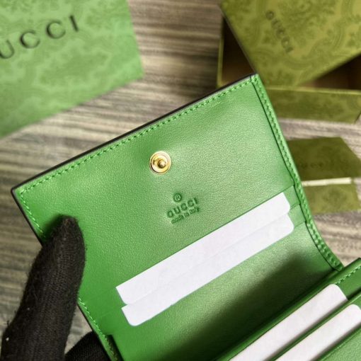 Gucci GG Matelassé Card Case Wallet Green - Image 8