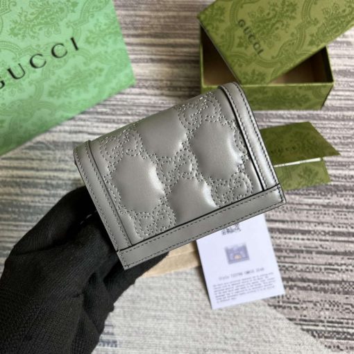 Gucci GG Matelassé Card Case Wallet Grey - Image 2