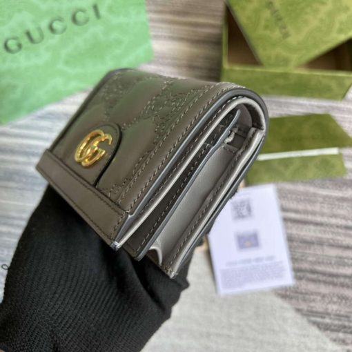 Gucci GG Matelassé Card Case Wallet Grey - Image 5