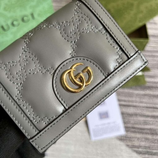 Gucci GG Matelassé Card Case Wallet Grey - Image 6