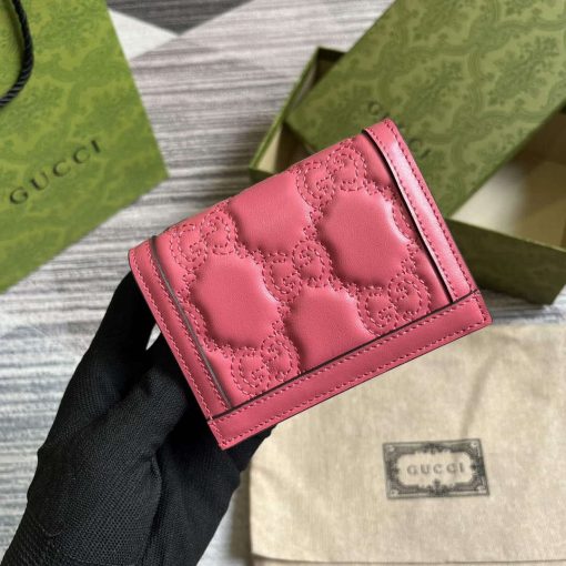 Gucci GG Matelassé Card Case Wallet Rose Pink - Image 2