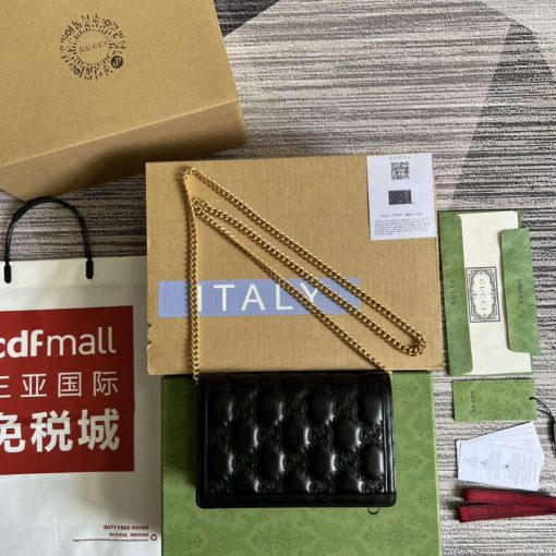 Gucci GG Matelassé Chain Wallet Black - Image 2