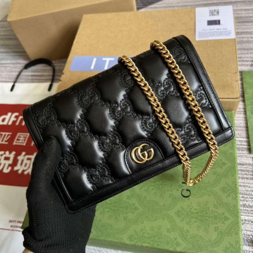 Gucci GG Matelassé Chain Wallet Black - Image 4