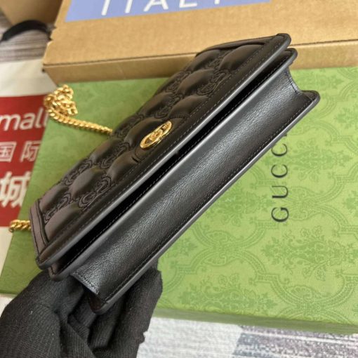 Gucci GG Matelassé Chain Wallet Black - Image 6