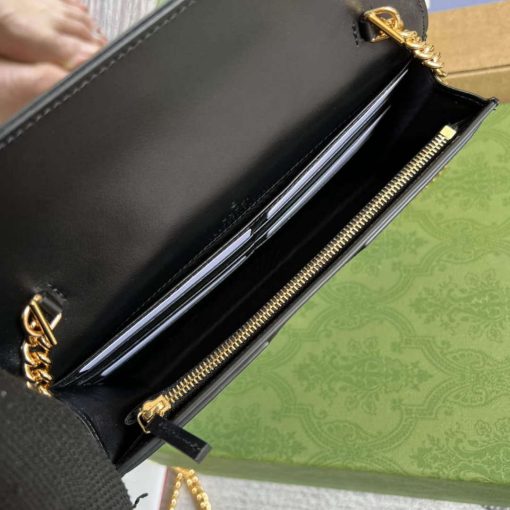 Gucci GG Matelassé Chain Wallet Black - Image 9