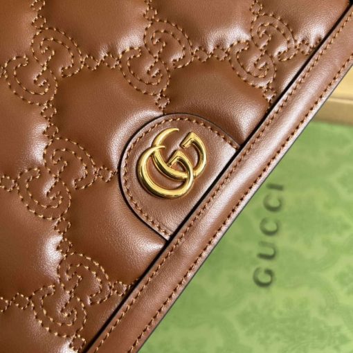 Gucci GG Matelassé Chain Wallet Brown - Image 5