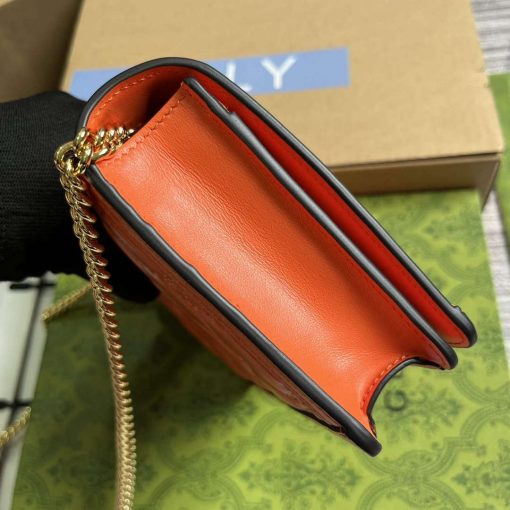 Gucci GG Matelassé Chain Wallet Orange - Image 3