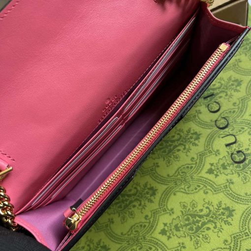 Gucci GG Matelassé Chain Wallet Rose Pink - Image 9