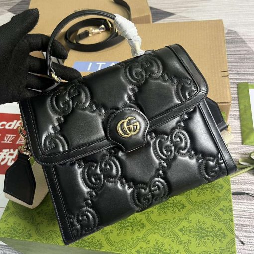 Gucci GG Matelassé Handbag Black - Image 4