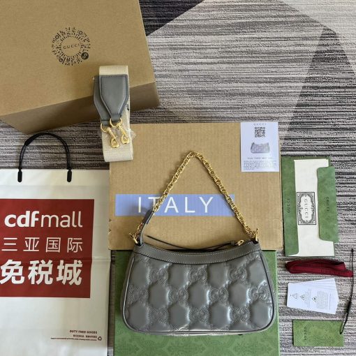 Gucci GG Matelassé Handbag Grey - Image 2