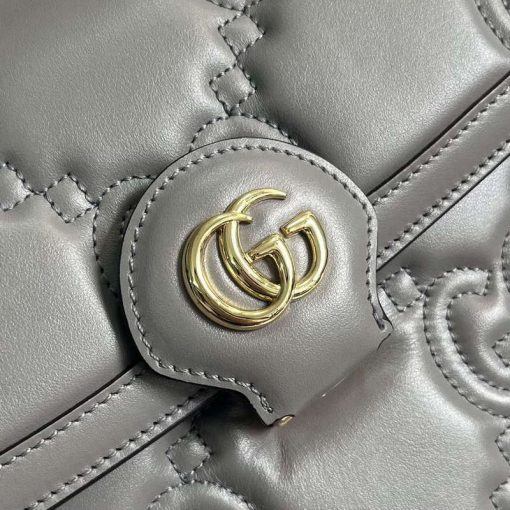 Gucci GG Matelassé Handbag Grey - Image 5