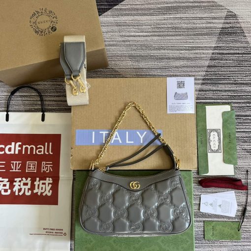 Gucci GG Matelassé Handbag Grey