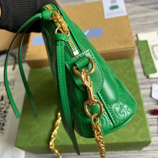 Gucci GG Matelassé Leather Shoulder Bag Bright Green - Image 3