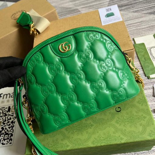 Gucci GG Matelassé Leather Shoulder Bag Bright Green - Image 4