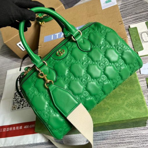 Gucci GG Matelassé Leather Shoulder Bag Bright Green - Image 4