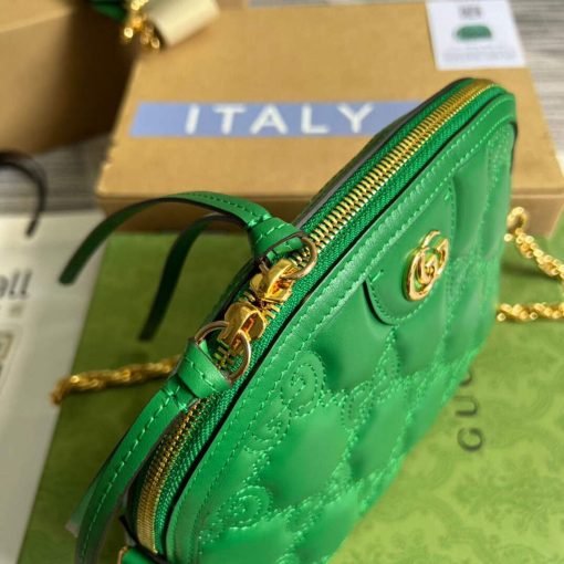 Gucci GG Matelassé Leather Shoulder Bag Bright Green - Image 7