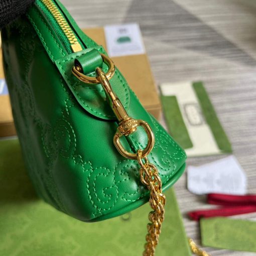 Gucci GG Matelassé Leather Shoulder Bag Bright Green - Image 8