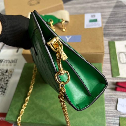 Gucci GG Matelassé Leather Shoulder Bag Green - Image 3