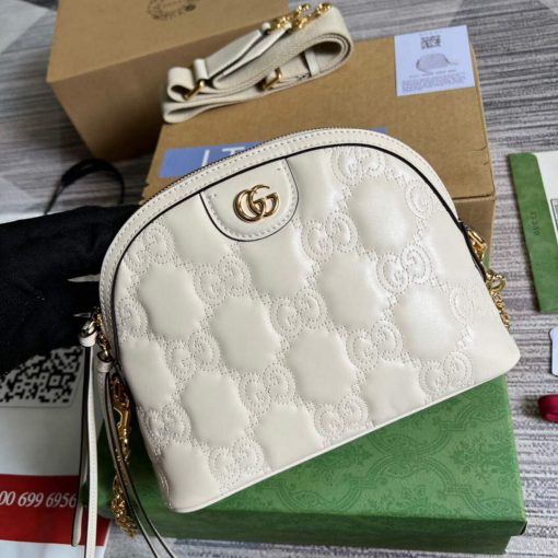 Gucci GG Matelassé Leather Shoulder Bag White - Image 4