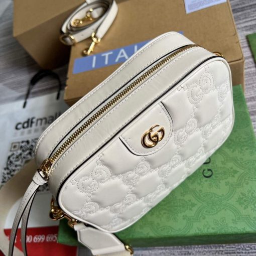 Gucci GG Matelassé Leather Shoulder Handbag White - Image 7