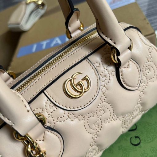 Gucci GG Matelassé Leather Top Handle Bag Beige - Image 7