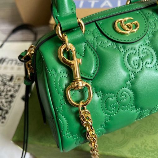 Gucci GG Matelassé Leather Top Handle Bag Bright Green - Image 6