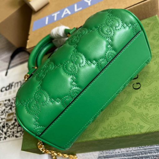 Gucci GG Matelassé Leather Top Handle Bag Bright Green - Image 8