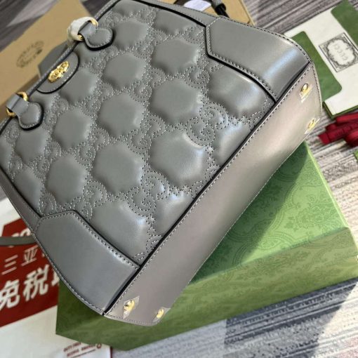 Gucci GG Matelassé Mini Top Handle Bag Grey - Image 7