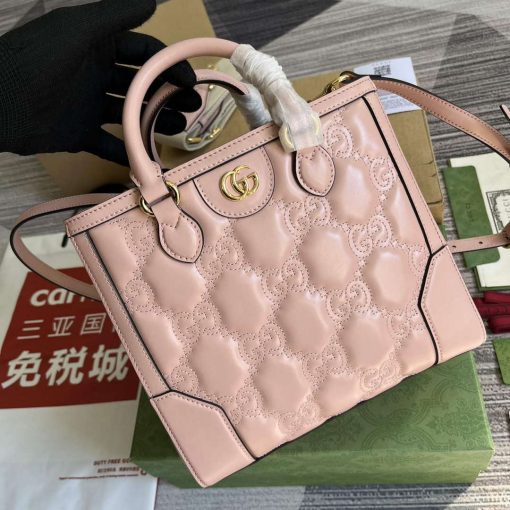 Gucci GG Matelassé Mini Top Handle Bag Pink - Image 4