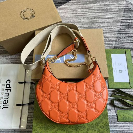 Gucci GG Matelassé Small Shoulder Bag Orange - Image 2