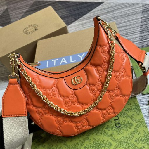 Gucci GG Matelassé Small Shoulder Bag Orange - Image 4