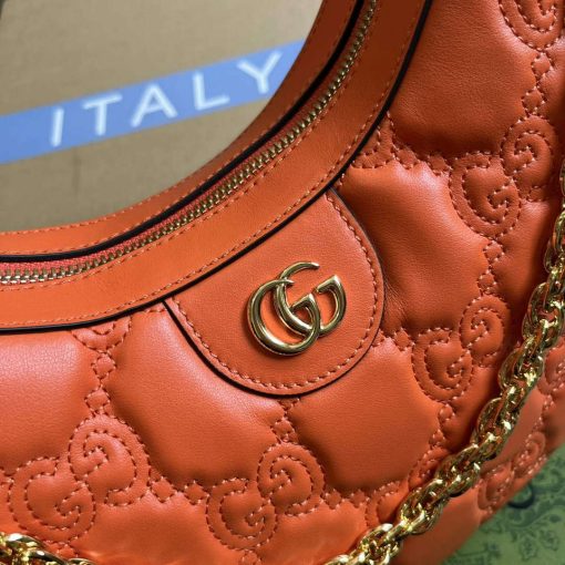 Gucci GG Matelassé Small Shoulder Bag Orange - Image 5