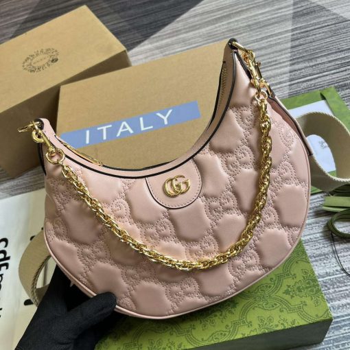 Gucci GG Matelassé Small Shoulder Bag Pink - Image 4