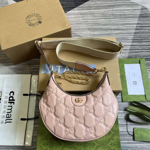 Gucci GG Matelassé Small Shoulder Bag Pink