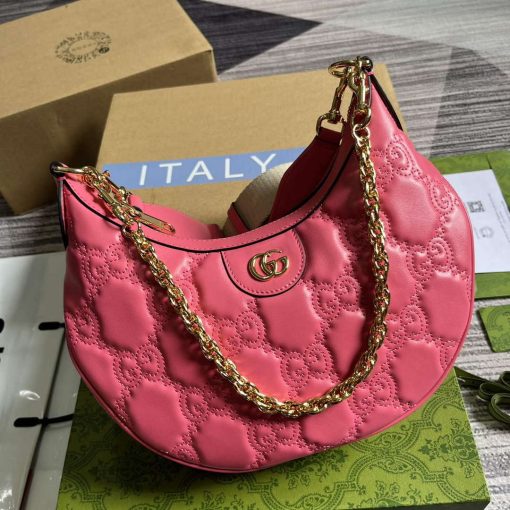 Gucci GG Matelassé Small Shoulder Bag Rose Pink - Image 4