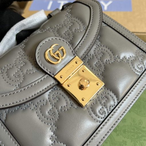 Gucci GG Matelassé Small Top Handle Bag Grey - Image 6