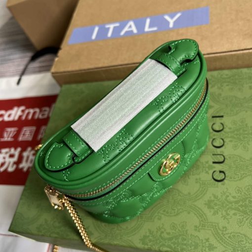 Gucci GG Matelassé Top Handle Mini Bag Green - Image 6