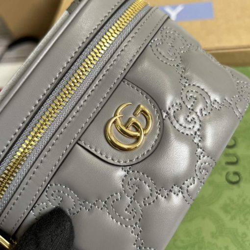 Gucci GG Matelassé Top Handle Mini Bag Grey - Image 6