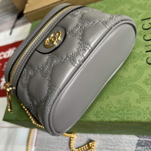 Gucci GG Matelassé Top Handle Mini Bag Grey - Image 7