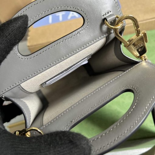 Gucci GG Matelassé Top Handle Mini Bag Grey - Image 9