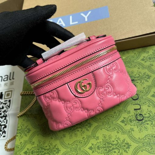 Gucci GG Matelassé Top Handle Mini Bag Pink - Image 5