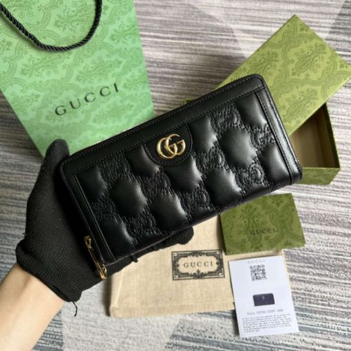 Gucci GG Matelassé Zip-around Wallet Black