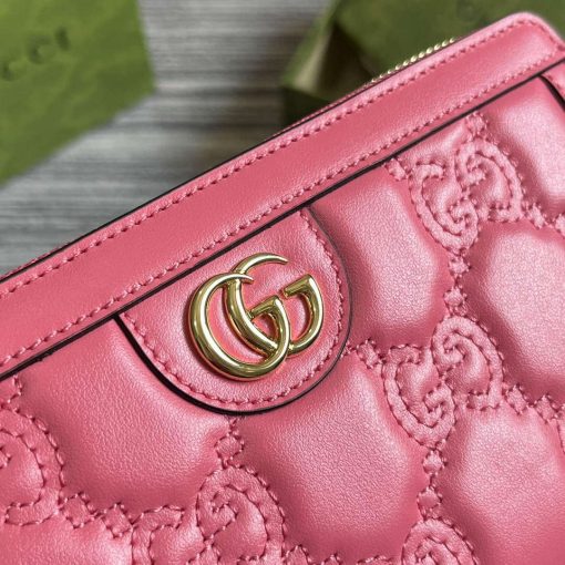 Gucci GG Matelassé Zip-around Wallet Rose Pink - Image 7