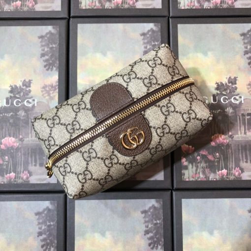 Gucci GG Ophidia GG Cosmetic Case Beige Brown