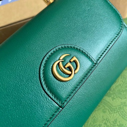 Gucci GG Small Top Handle Bag With Bamboo Green - Image 6