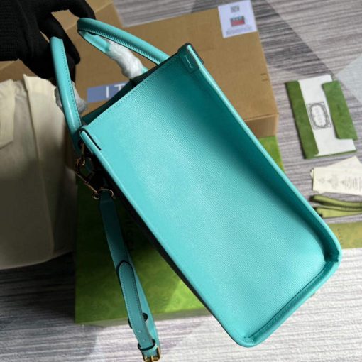 Gucci GG Small Tote Bag Blue Orange - Image 3